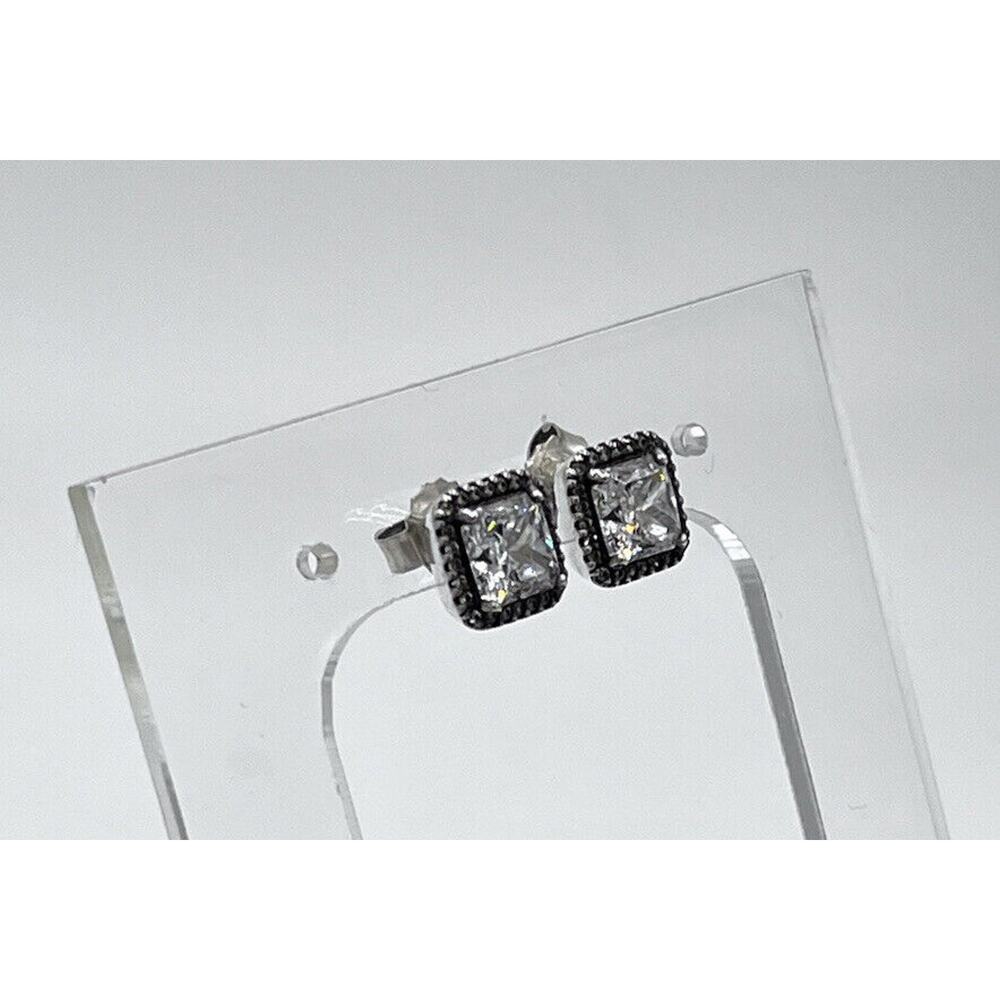 Pandora Timeless‎ Elegance Sterling Silver Square Halo CZ Sparkle Stud Earrings